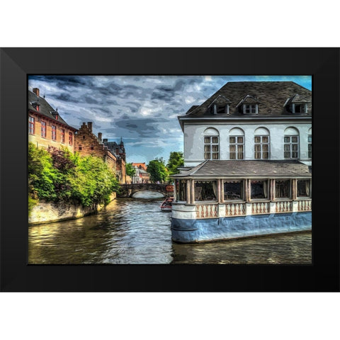 Brugges II Black Modern Wood Framed Art Print by Bolokofsky, Ronald