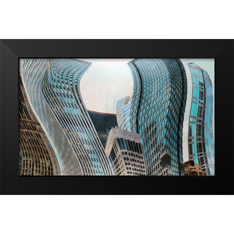 Chicago Skyscrapers Black Modern Wood Framed Art Print by Bolokofsky, Ronald