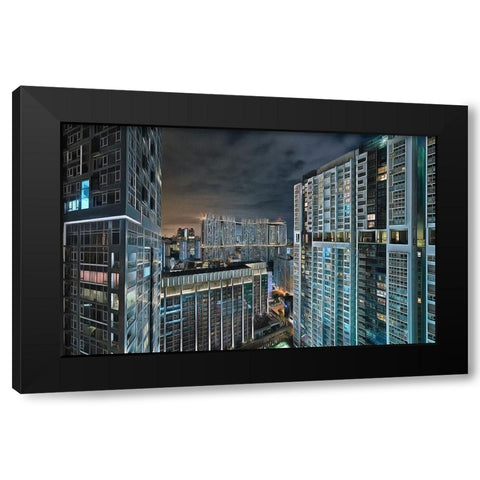 City Lights II  Black Modern Wood Framed Art Print with Double Matting by Bolokofsky, Ronald