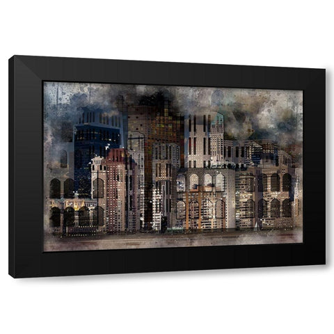 City On the Bay Black Modern Wood Framed Art Print by Bolokofsky, Ronald