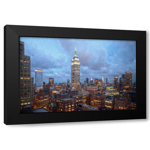 Empire Skyline Black Modern Wood Framed Art Print by Bolokofsky, Ronald