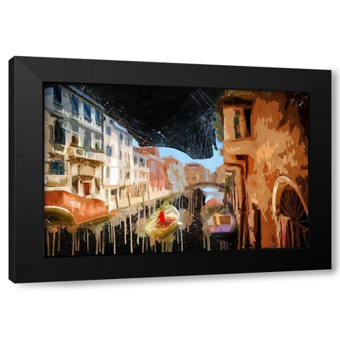 Evening On the Canal  Black Modern Wood Framed Art Print with Double Matting by Bolokofsky, Ronald