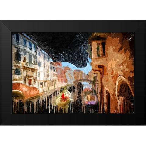 Evening On the Canal  Black Modern Wood Framed Art Print by Bolokofsky, Ronald