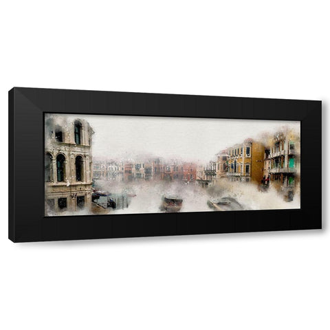 Fog On the Canal Black Modern Wood Framed Art Print by Bolokofsky, Ronald