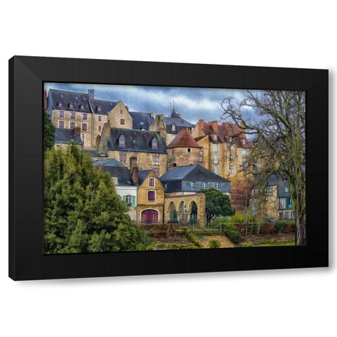 French Village I  Black Modern Wood Framed Art Print with Double Matting by Bolokofsky, Ronald