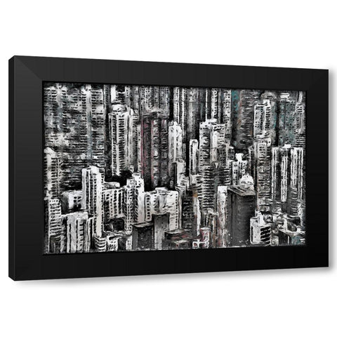 Hong Kong Black Modern Wood Framed Art Print with Double Matting by Bolokofsky, Ronald