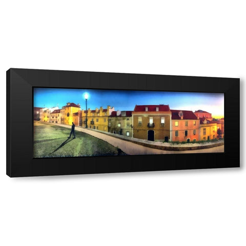 Lisbon Night Black Modern Wood Framed Art Print with Double Matting by Bolokofsky, Ronald