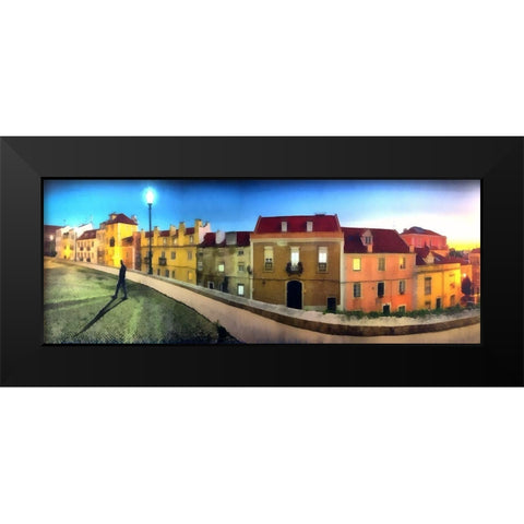 Lisbon Night Black Modern Wood Framed Art Print by Bolokofsky, Ronald