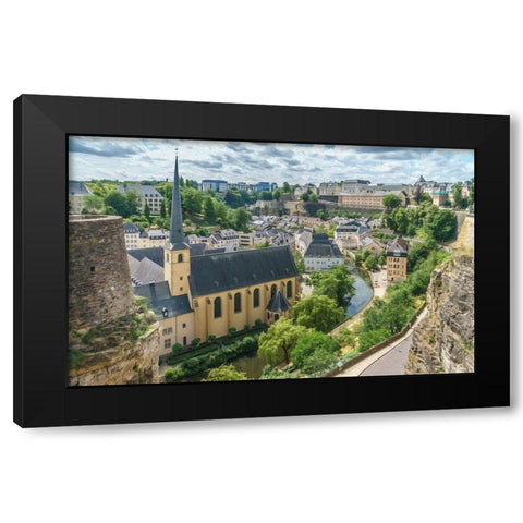 Luxembourg View Black Modern Wood Framed Art Print with Double Matting by Bolokofsky, Ronald