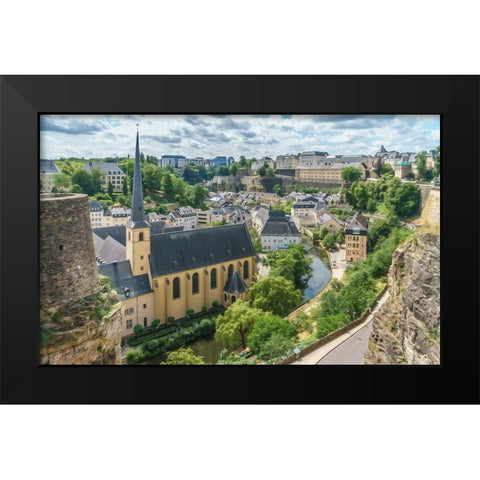 Luxembourg View Black Modern Wood Framed Art Print by Bolokofsky, Ronald
