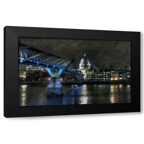 Millenium Bridge Black Modern Wood Framed Art Print with Double Matting by Bolokofsky, Ronald