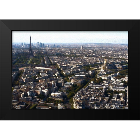 Paris View II Black Modern Wood Framed Art Print by Bolokofsky, Ronald