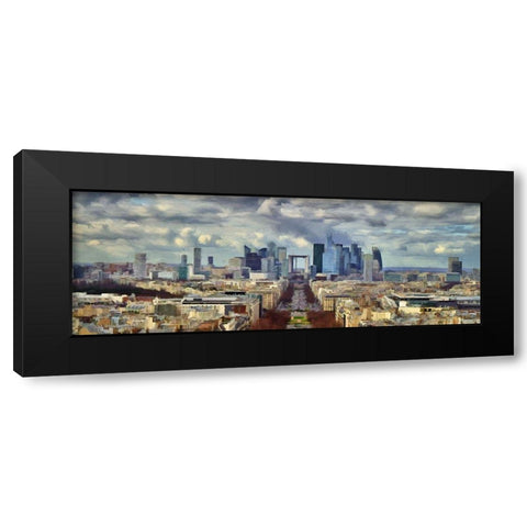 Paris View III Black Modern Wood Framed Art Print with Double Matting by Bolokofsky, Ronald