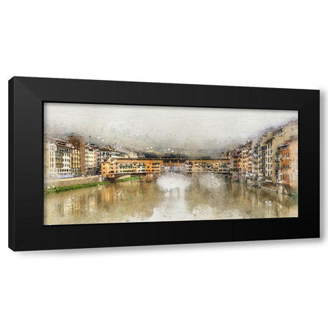 Ponte Vecchio II Black Modern Wood Framed Art Print with Double Matting by Bolokofsky, Ronald
