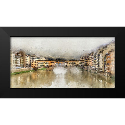 Ponte Vecchio II Black Modern Wood Framed Art Print by Bolokofsky, Ronald