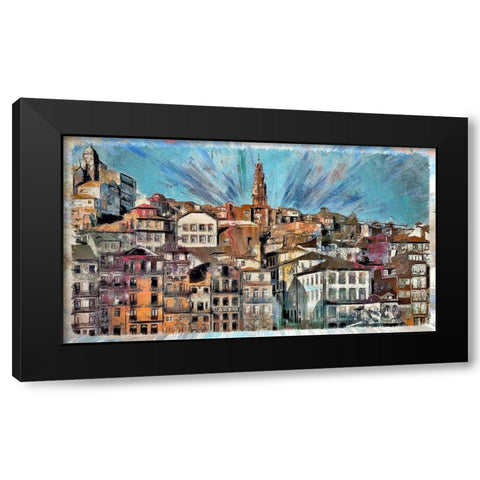 Porto Black Modern Wood Framed Art Print by Bolokofsky, Ronald