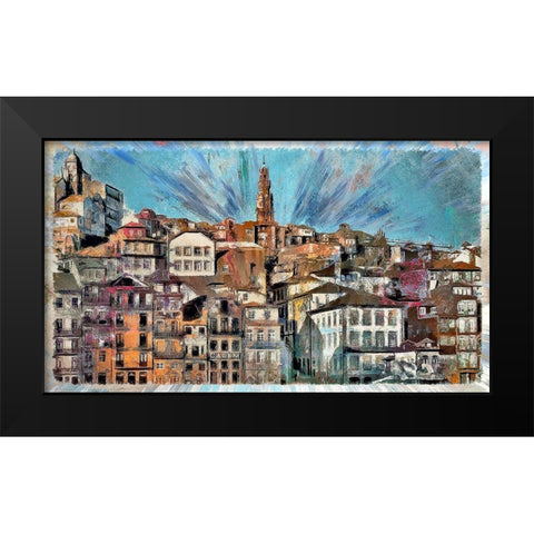 Porto Black Modern Wood Framed Art Print by Bolokofsky, Ronald