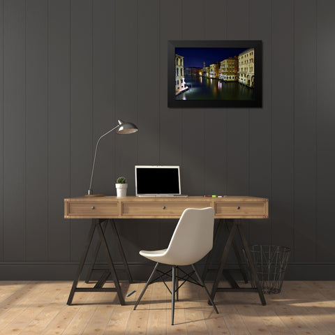 Quiet Night on the Grand Canal Black Modern Wood Framed Art Print by Bolokofsky, Ronald