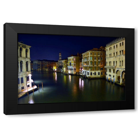 Quiet Night on the Grand Canal Black Modern Wood Framed Art Print by Bolokofsky, Ronald