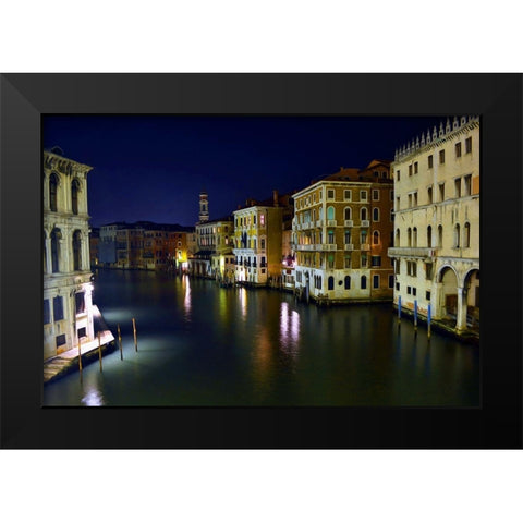 Quiet Night on the Grand Canal Black Modern Wood Framed Art Print by Bolokofsky, Ronald