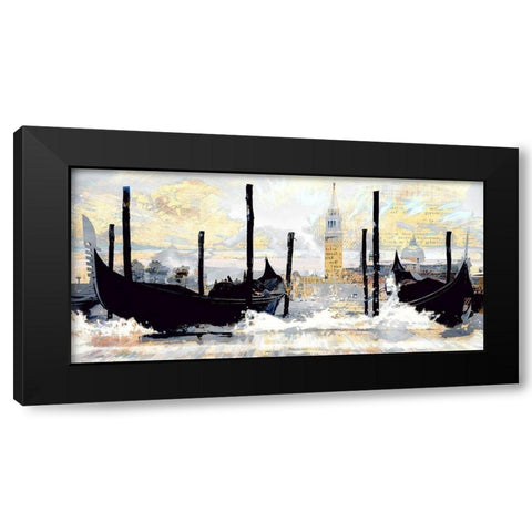 Rough Gondola Waters Black Modern Wood Framed Art Print with Double Matting by Bolokofsky, Ronald
