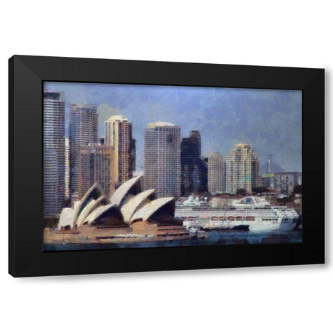 Sydney Harbor Black Modern Wood Framed Art Print by Bolokofsky, Ronald
