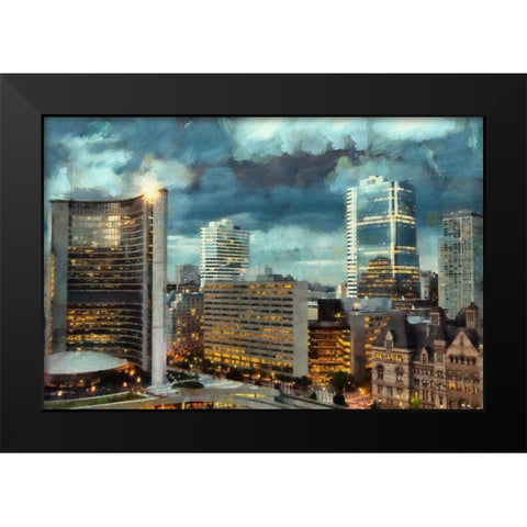 Toronto Black Modern Wood Framed Art Print by Bolokofsky, Ronald