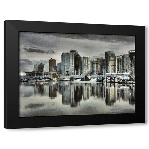 Vancouver Skyline Black Modern Wood Framed Art Print by Bolokofsky, Ronald