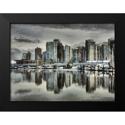 Vancouver Skyline Black Modern Wood Framed Art Print by Bolokofsky, Ronald
