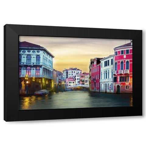 Venetain Calm Black Modern Wood Framed Art Print with Double Matting by Bolokofsky, Ronald