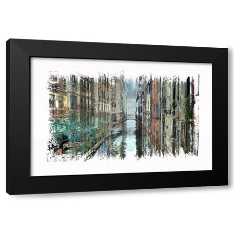 Venice Cafe I Black Modern Wood Framed Art Print with Double Matting by Bolokofsky, Ronald