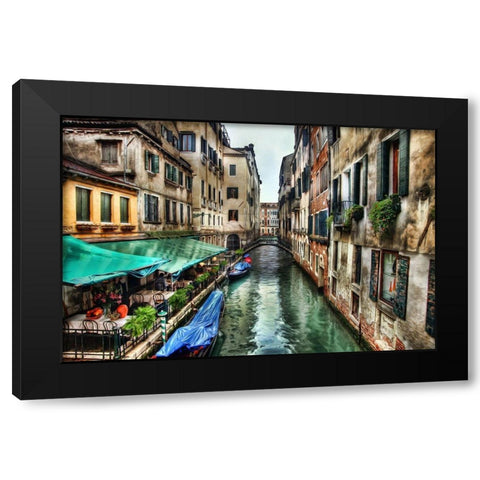 Venice CafÃ© II Black Modern Wood Framed Art Print with Double Matting by Bolokofsky, Ronald