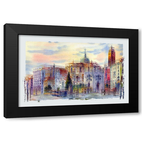 Venice Shear  Black Modern Wood Framed Art Print by Bolokofsky, Ronald