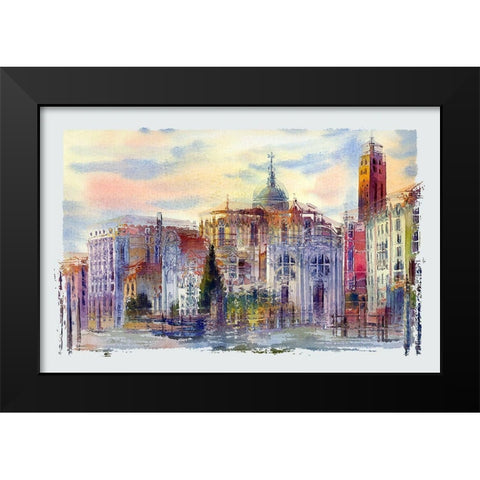 Venice Shear  Black Modern Wood Framed Art Print by Bolokofsky, Ronald