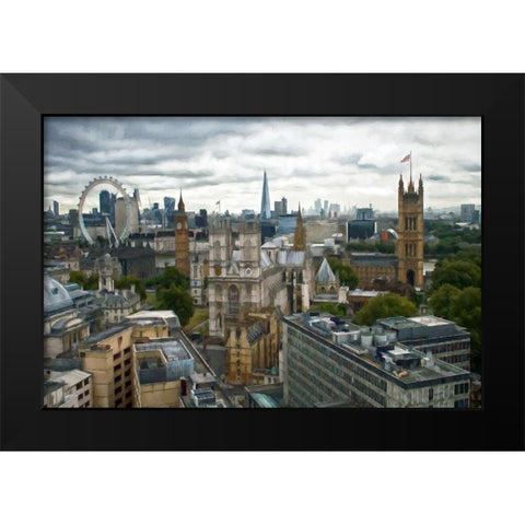 Westminster London Black Modern Wood Framed Art Print by Bolokofsky, Ronald
