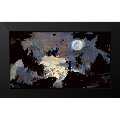 Alone On A Hill Black Modern Wood Framed Art Print by Bolokofsky, Ronald