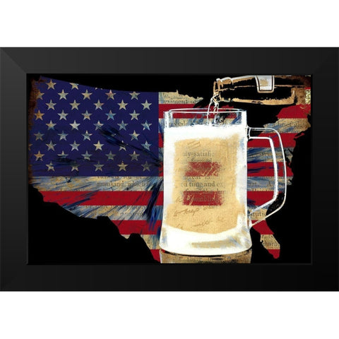 American Brew Black Modern Wood Framed Art Print by Bolokofsky, Ronald