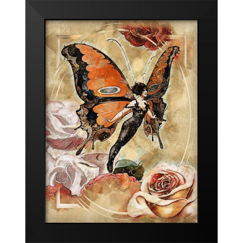 Butterflies Are Free Black Modern Wood Framed Art Print by Bolokofsky, Ronald