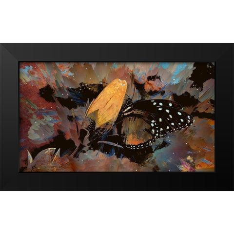 Butterfly On A Rosebud Black Modern Wood Framed Art Print by Bolokofsky, Ronald