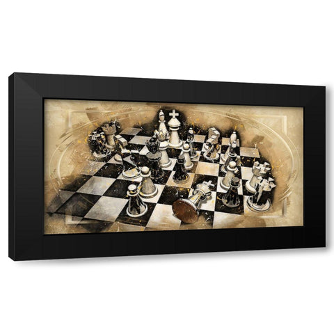 Checkmate Black Modern Wood Framed Art Print by Bolokofsky, Ronald
