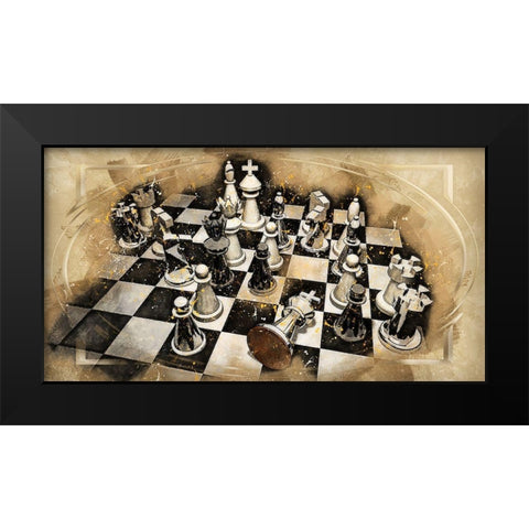 Checkmate Black Modern Wood Framed Art Print by Bolokofsky, Ronald