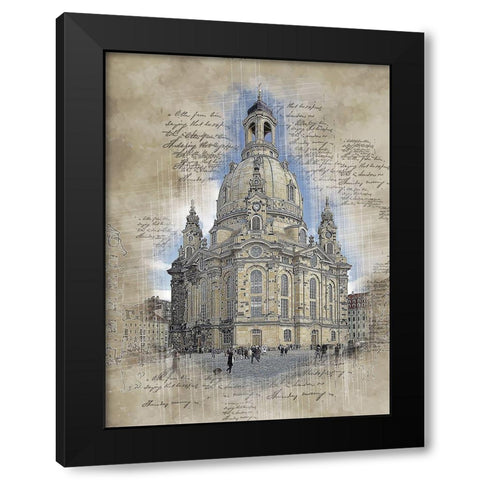 Dresden Chapel Black Modern Wood Framed Art Print by Bolokofsky, Ronald