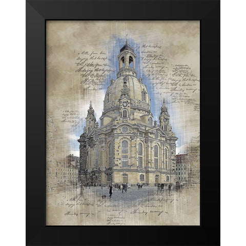 Dresden Chapel Black Modern Wood Framed Art Print by Bolokofsky, Ronald