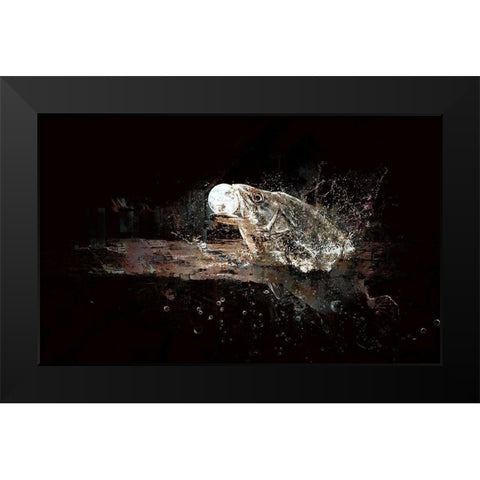 Fish Out of Water Black Modern Wood Framed Art Print by Bolokofsky, Ronald