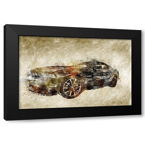 Ford Mustang Black Modern Wood Framed Art Print by Bolokofsky, Ronald