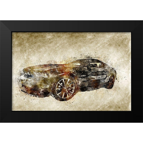 Ford Mustang Black Modern Wood Framed Art Print by Bolokofsky, Ronald