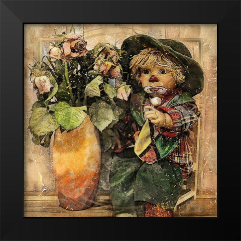 Little Clown Black Modern Wood Framed Art Print by Bolokofsky, Ronald