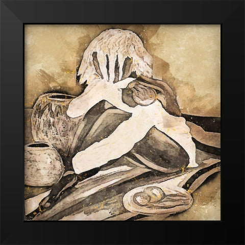 Lunch Break Black Modern Wood Framed Art Print by Bolokofsky, Ronald