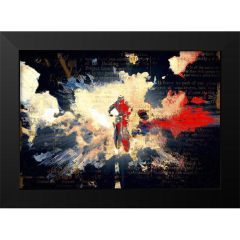 MotoCross Racer Black Modern Wood Framed Art Print by Bolokofsky, Ronald