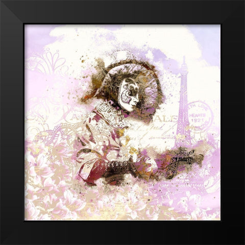 Paris Masquerade II Black Modern Wood Framed Art Print by Bolokofsky, Ronald